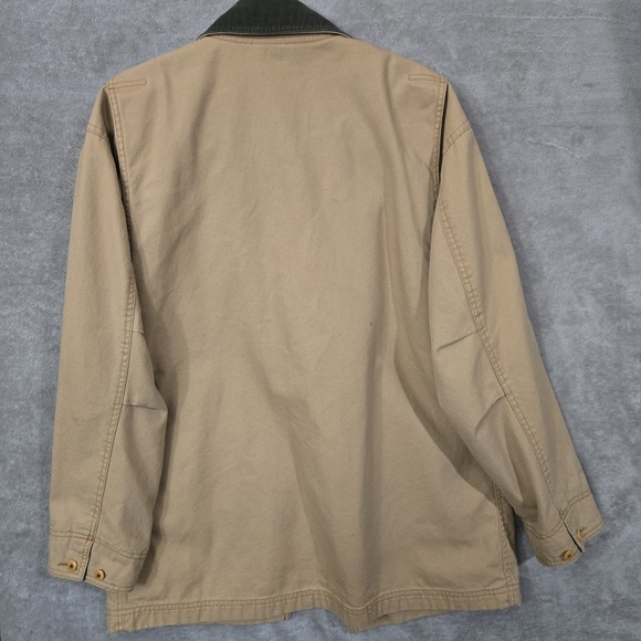 Vintage LL Bean Chore Jacket Mens Medium Duck Canvas Barn Cabin  Plaid Corduroy - Picture 4 of 10